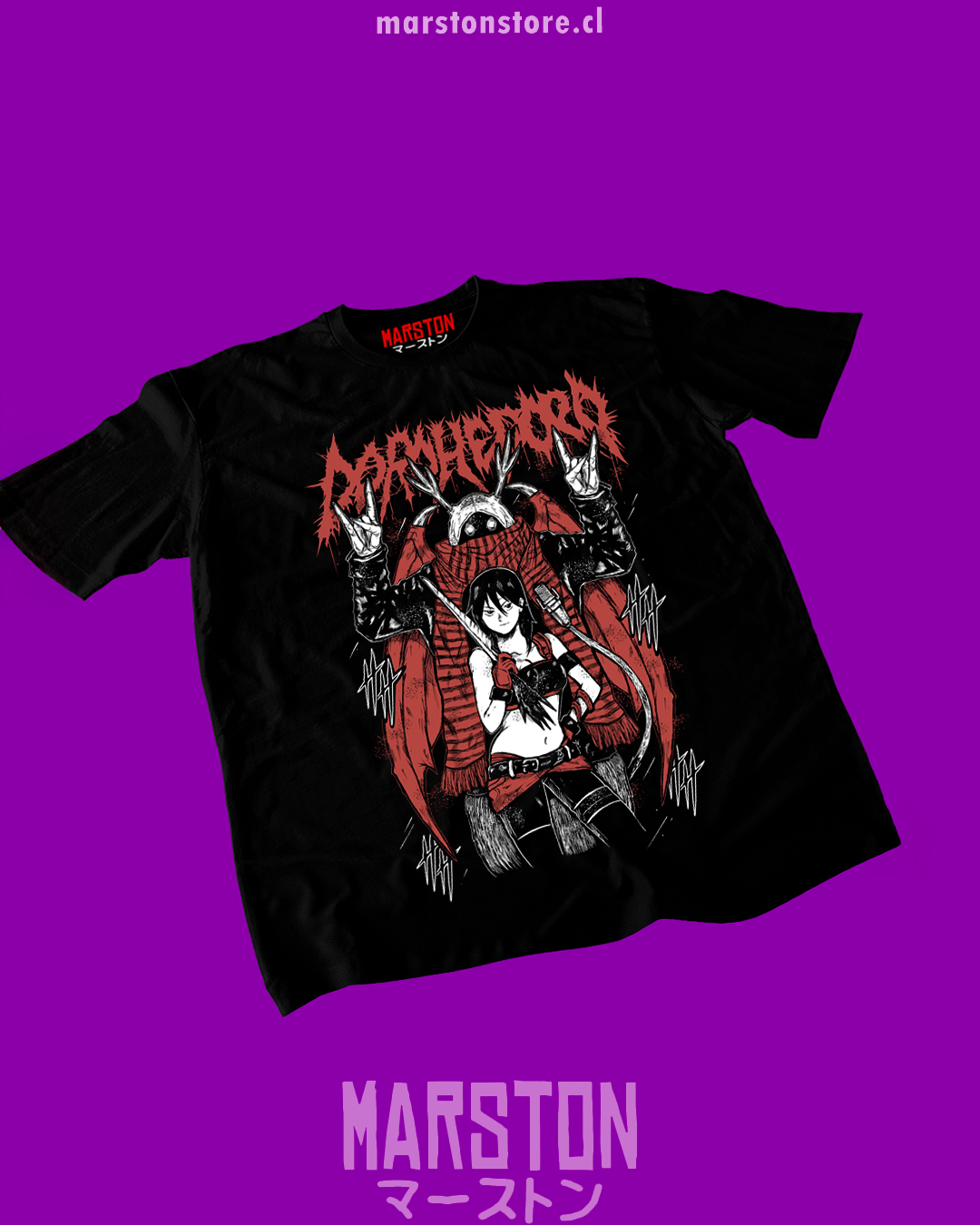 Polera negra Dorohedoro con diseño inspirado en el anime