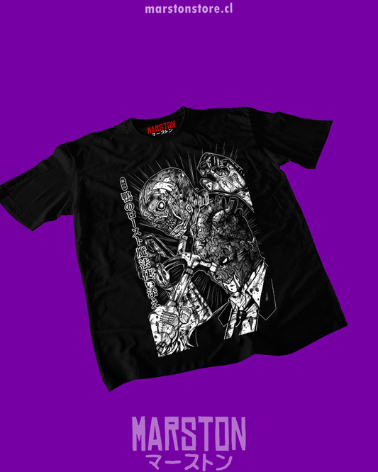 Polera negra Dorohedoro con diseño inspirado en el anime