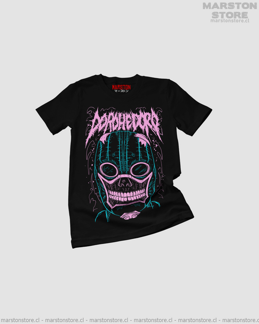 Polera negra Dorohedoro con diseño de Noi