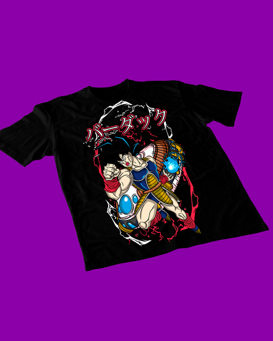 Polera negra Dragon Ball con diseño de Bardock