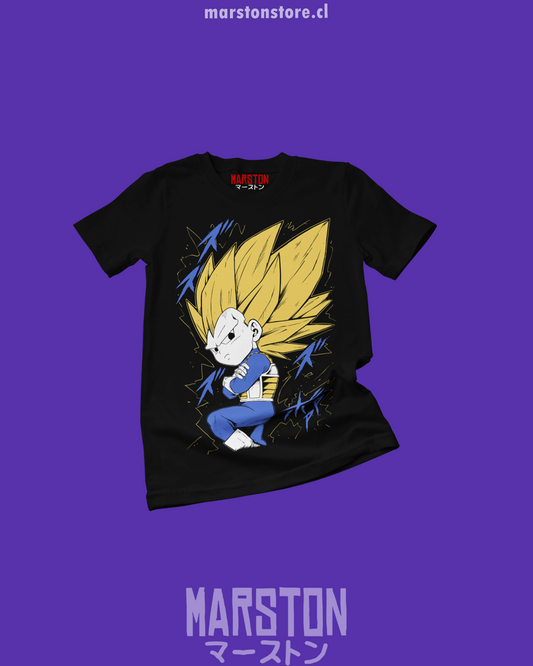 Polera negra Dragon Ball Daima con Vegeta Super Saiyan 3