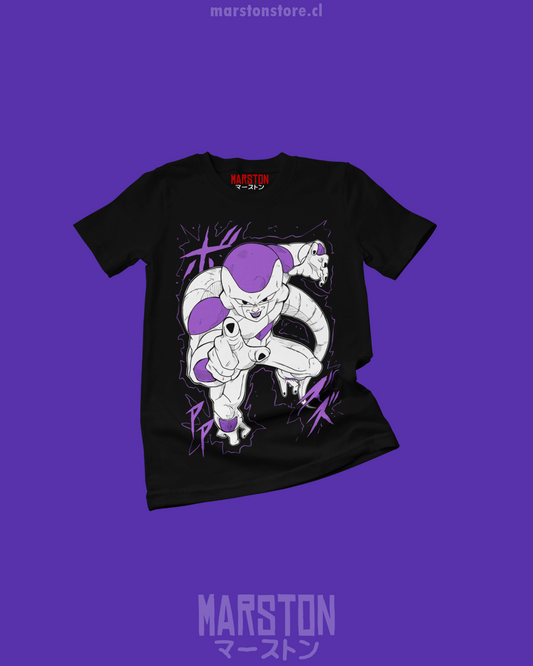 Polera negra Dragon Ball con diseño de Freezer
