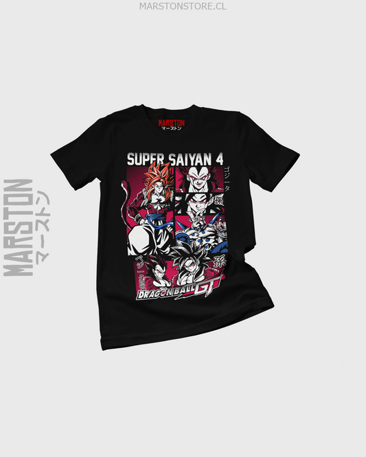 Polera negra Dragon Ball con diseño Fusion SS4