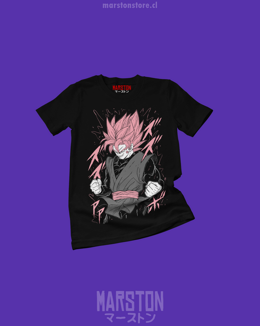 Polera negra Dragon Ball con diseño de Goku Black