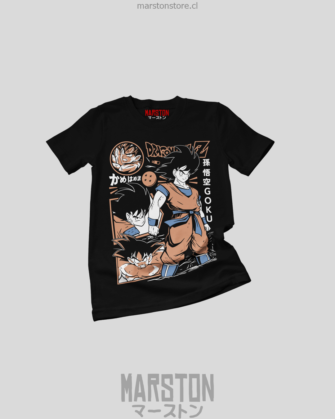 Polera negra Dragon Ball con diseño de Goku
