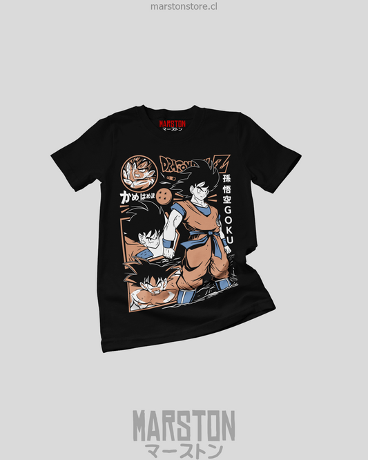 Polera negra Dragon Ball con diseño de Goku
