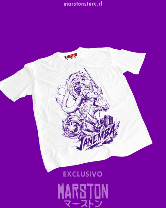 Polera blanca Dragon Ball con diseño de Janemba
