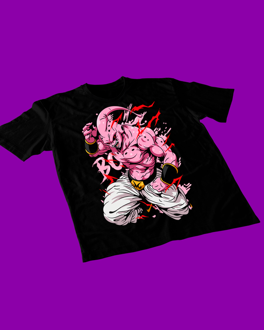 Polera negra Dragon Ball con diseño de Majin Buu