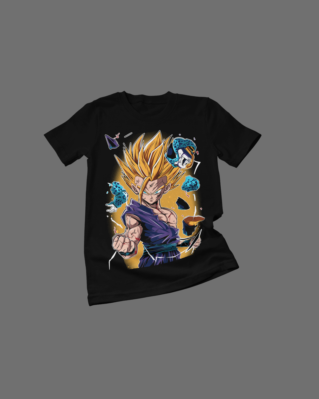 Polera negra Dragon Ball con diseño de Son Gohan
