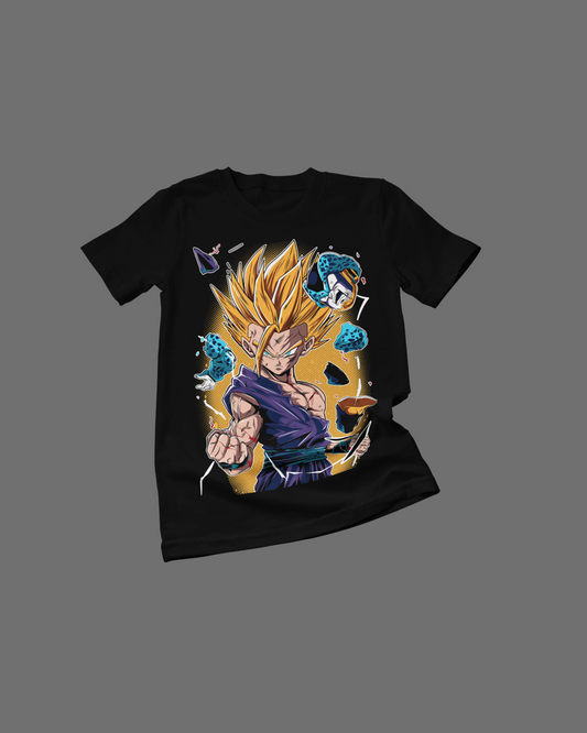 Polera negra Dragon Ball con diseño de Son Gohan