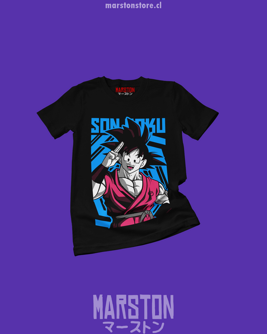 Polera negra Dragon Ball con diseño de Son Goku