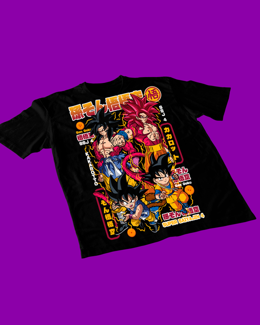 Polera negra Dragon Ball con diseño de Son Goku