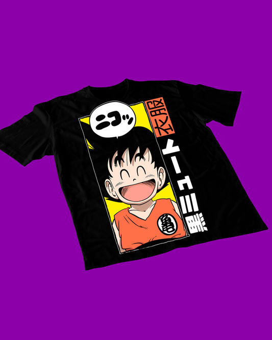 Polera negra Dragon Ball con diseño de Son Goku