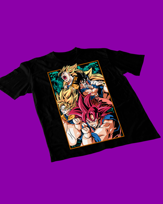 Polera negra Dragon Ball con diseño de Son Goku