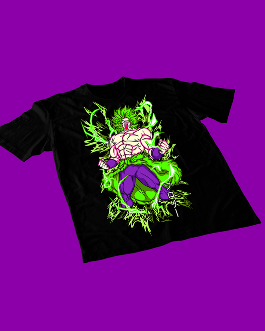 Polera negra Dragon Ball Super con diseño de Broly