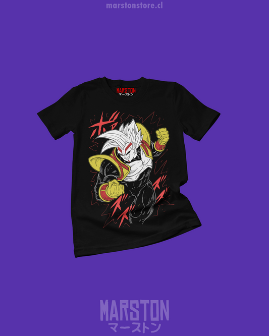 Polera negra Dragon Ball con diseño de Vegeta Baby