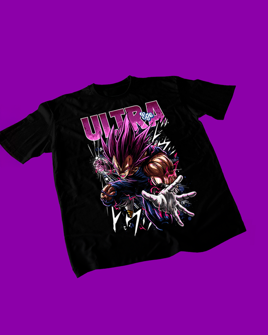 Polera negra Dragon Ball con Vegeta Ultra Ego