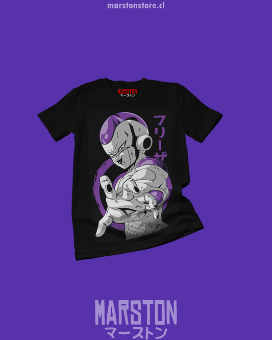 Polera negra Dragon Ball Z con diseño de Freezer