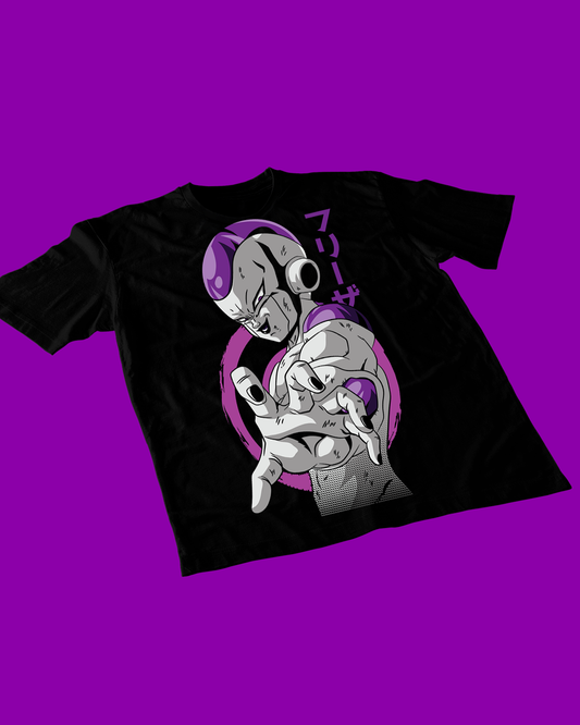 Polera negra Dragon Ball Z con diseño de Freezer