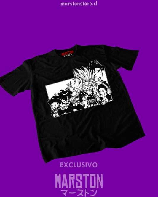 Polera negra Dragon Ball Z con diseño de Gohan