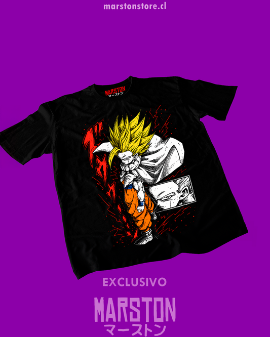 Polera negra Dragon Ball Z con Gohan Super Saiyan 2