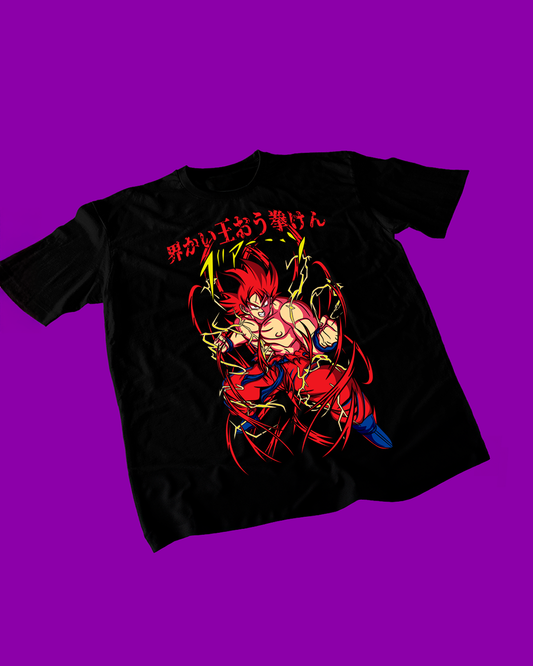 Polera negra Dragon Ball Z con Goku Kaioken