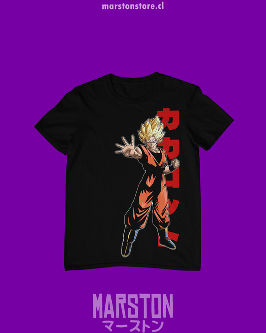 Polera negra Dragon Ball Z con Goku Super Saiyan 2