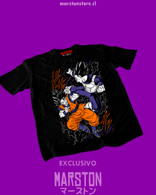 Polera negra Dragon Ball Z con Goku y Vegeta