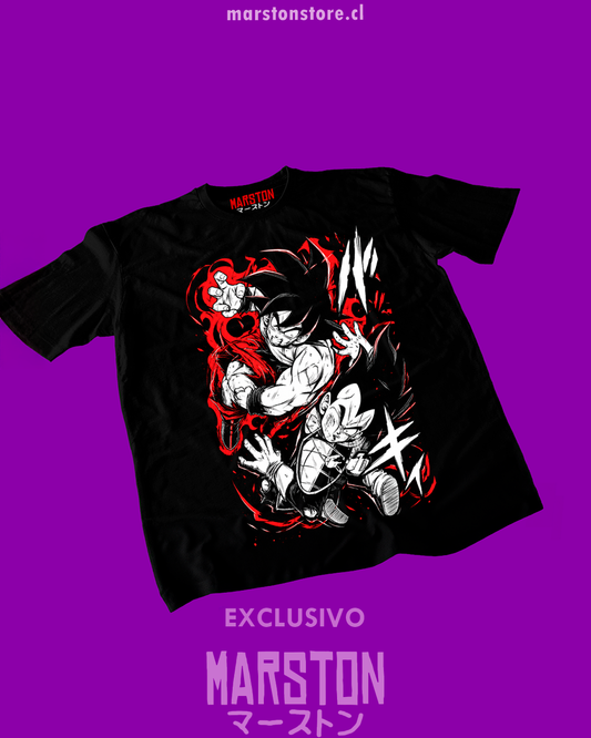 Polera negra Dragon Ball Z con Goku vs Vegeta