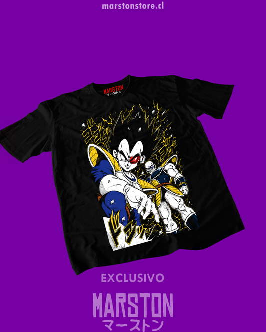 Polera negra Dragon Ball Z con Vegeta y Nappa