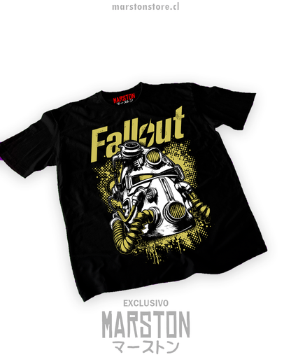 Polera negra con diseño de Fallout