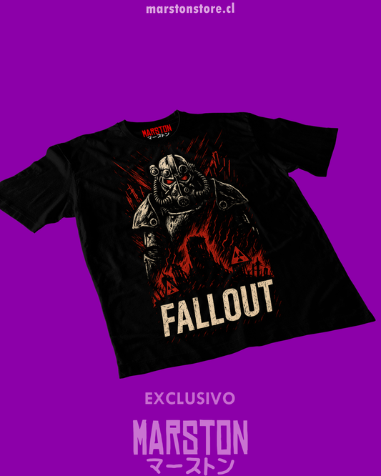 Polera negra con diseño de Fallout