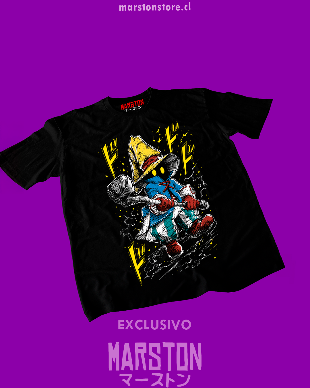 Polera negra con diseño de Final Fantasy
