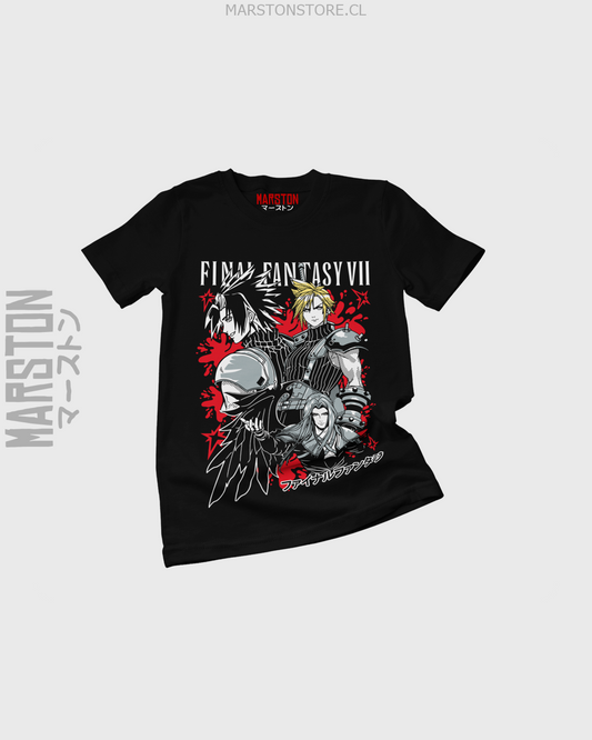 Polera negra con diseño de Final Fantasy VII
