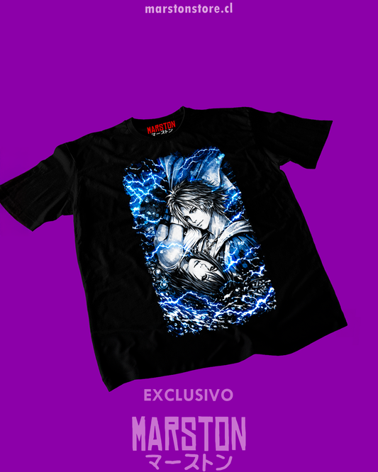 Polera negra Final Fantasy X con Yuna y Tidus