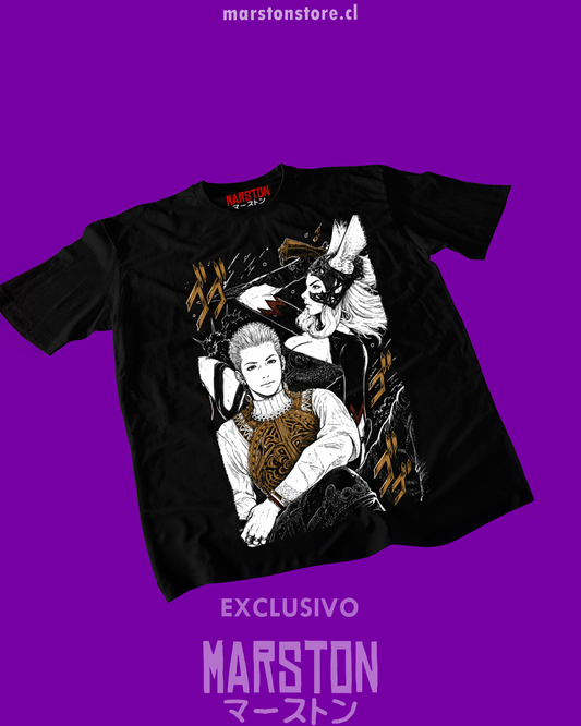 Polera negra Final Fantasy XII con Balthier y Fran