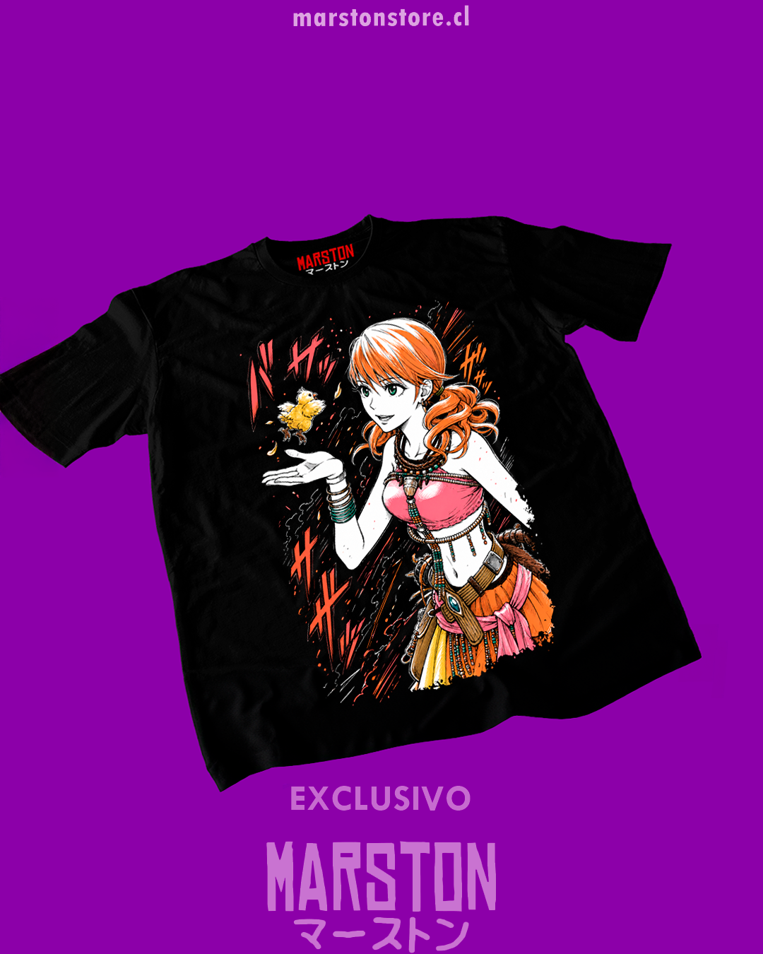 Polera negra Final Fantasy XIII con diseño de Oerba Dia Vanille
