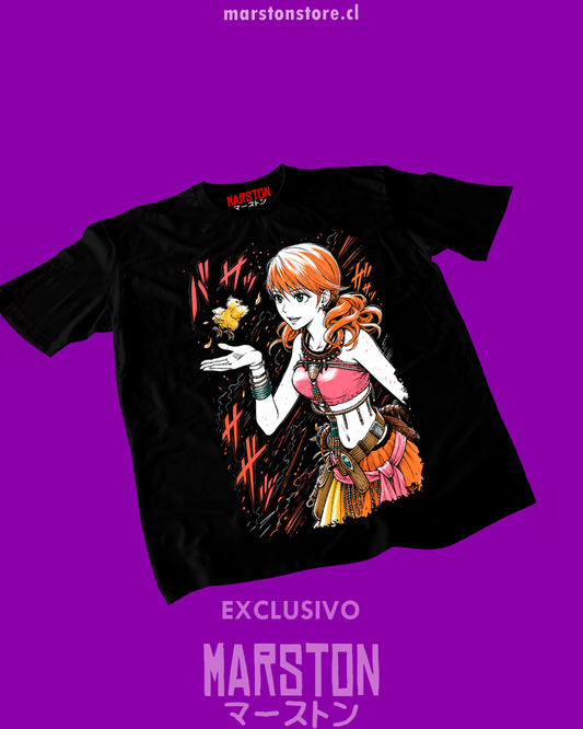 Polera negra Final Fantasy XIII con diseño de Oerba Dia Vanille