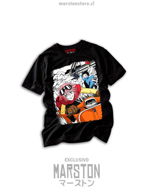 Polera negra FLCL - Haruko Haruhara y Naota Nandaba