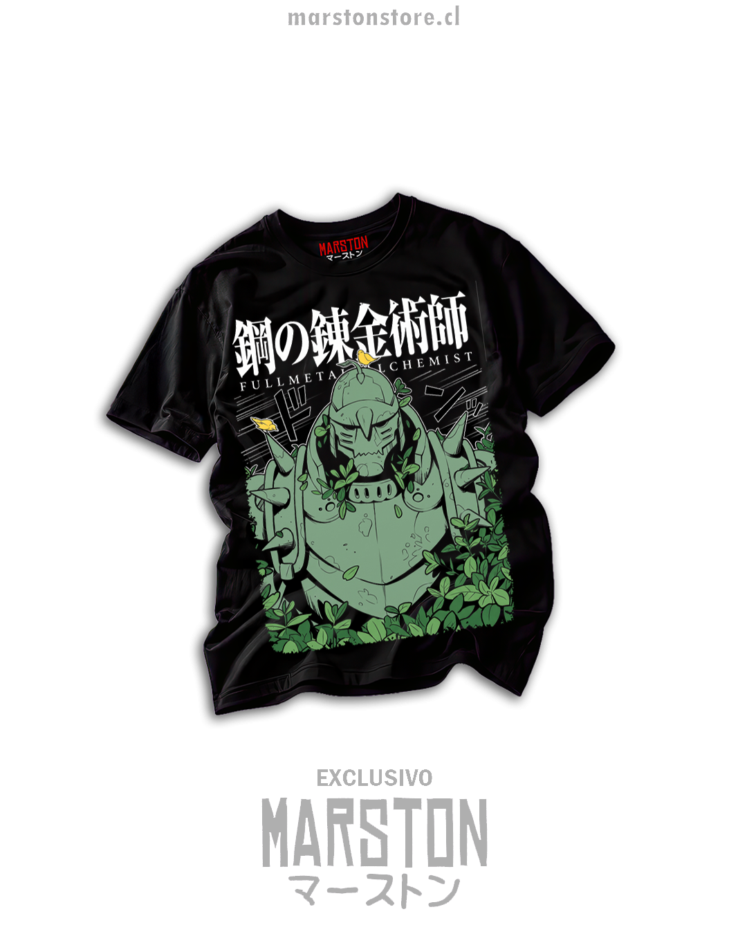Polera Fullmetal Alchemist - Alphonse Elric negra