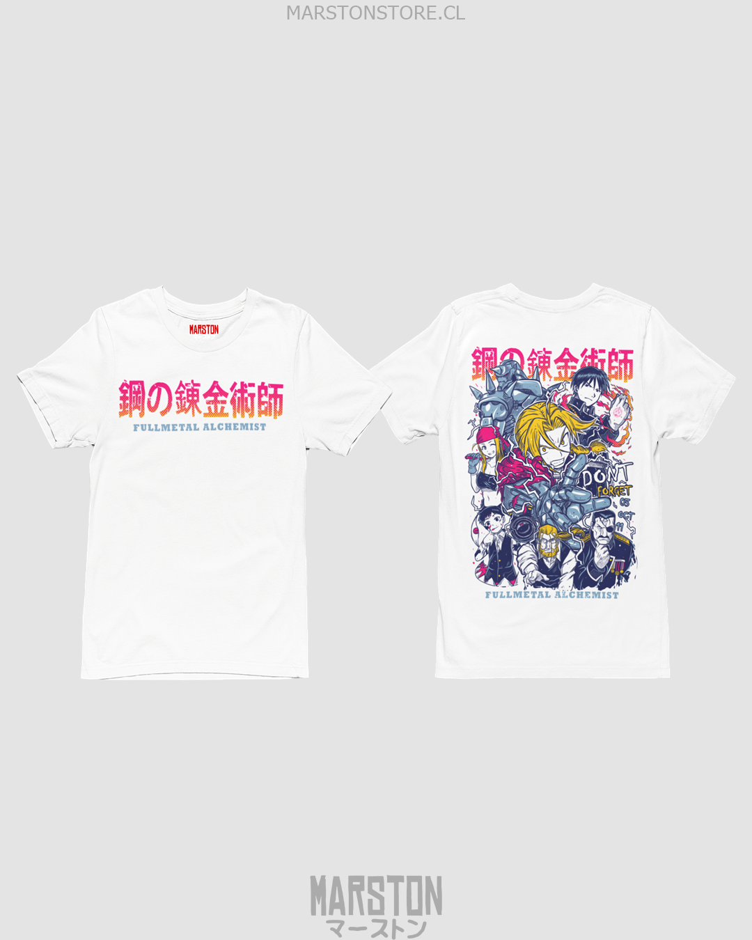 Polera Fullmetal Alchemist con diseño inspirado en el anime