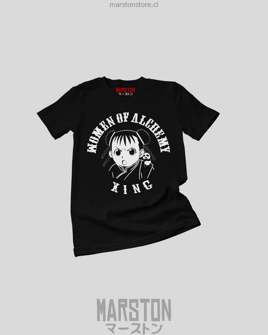Polera negra Fullmetal Alchemist con diseño de May Chang