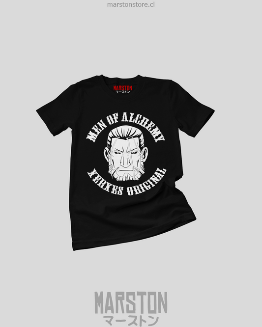 Polera negra Fullmetal Alchemist con diseño de Van Hohenheim
