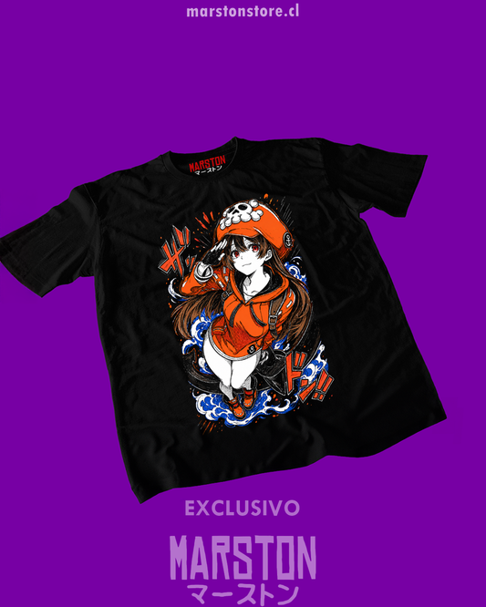 Polera negra Guilty Gear con diseño de May