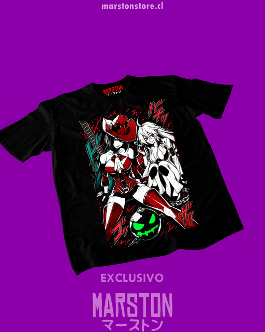 Polera negra con diseño de Guilty Gear