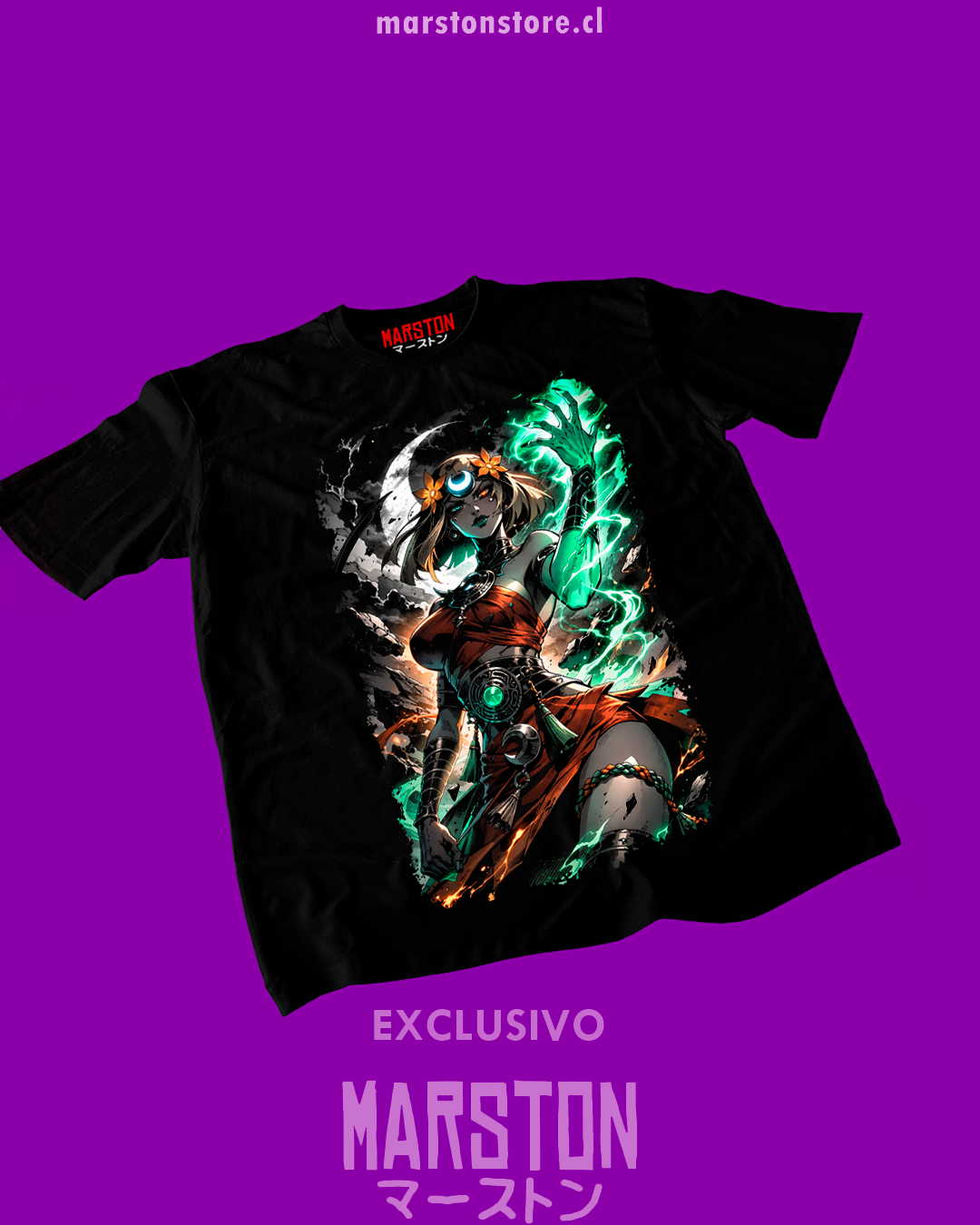 Polera negra Hades 2 con diseño de Melinoe