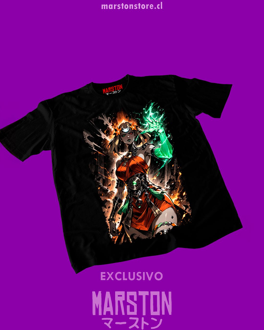 Polera negra Hades 2 con diseño de Melinoe