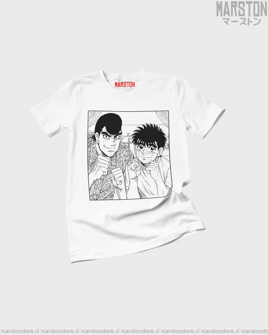 Polera Hajime no Ippo con diseño de Ippo Makunouchi y Mamoru Takamura