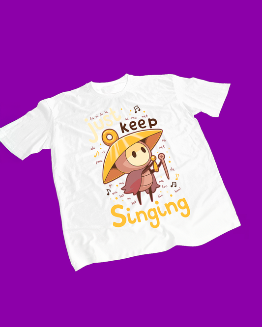 Polera blanca Hollow Knight: Silksong con diseño de Sherma