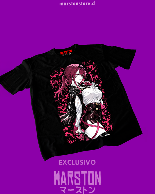 Polera negra Honkai: Star Rail con diseño de Kafka